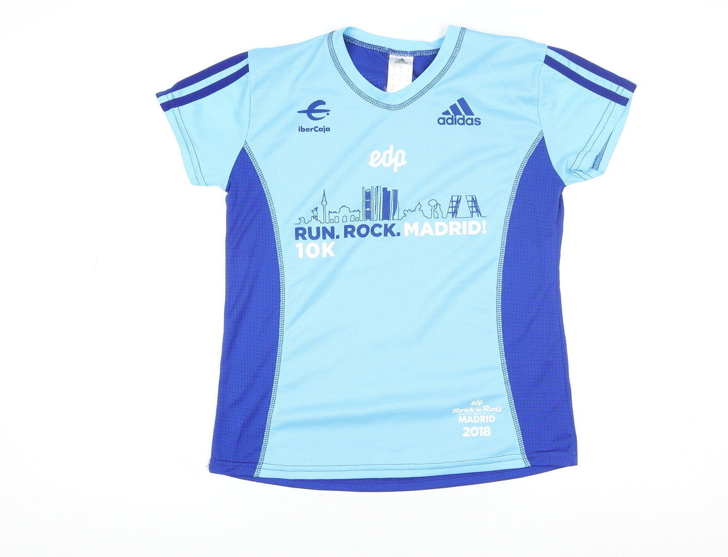 Adidas Men Blue S Athletic Running 10K Madrid T-Shirt