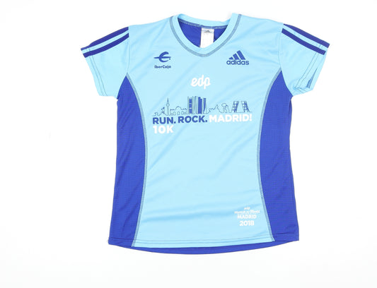 Adidas Men Blue S Athletic Running 10K Madrid T-Shirt