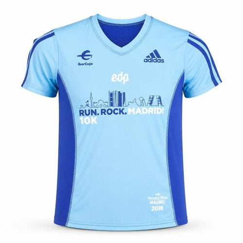 Adidas Men Blue S Athletic Running 10K Madrid T-Shirt