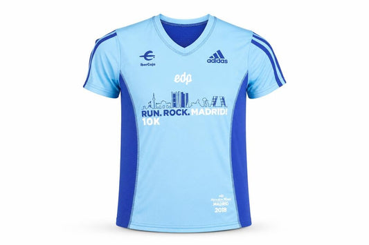 Adidas Men Blue S Athletic Running 10K Madrid T-Shirt