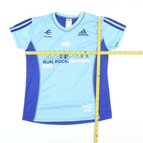 Adidas Men Blue S Athletic Running 10K Madrid T-Shirt