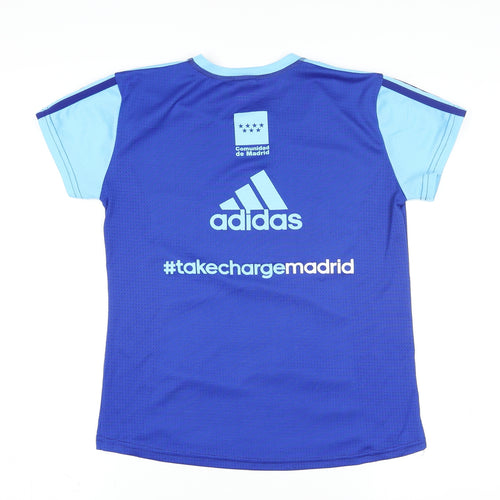 Adidas Men Blue S Athletic Running 10K Madrid T-Shirt