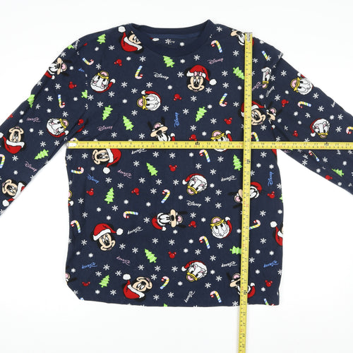 Primark Women Blue Disney Christmas Fleece Pyjama Top M