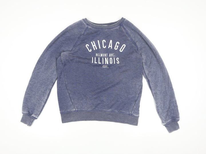 Next Women Blue Chicago Illinois Graphic Pullover Sweatshirt Size S
