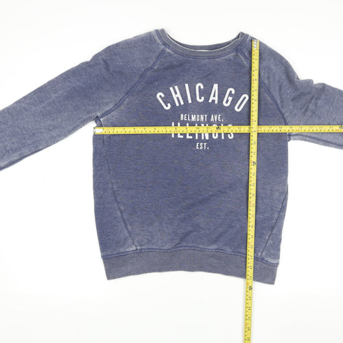 Next Women Blue Chicago Illinois Graphic Pullover Sweatshirt Size S