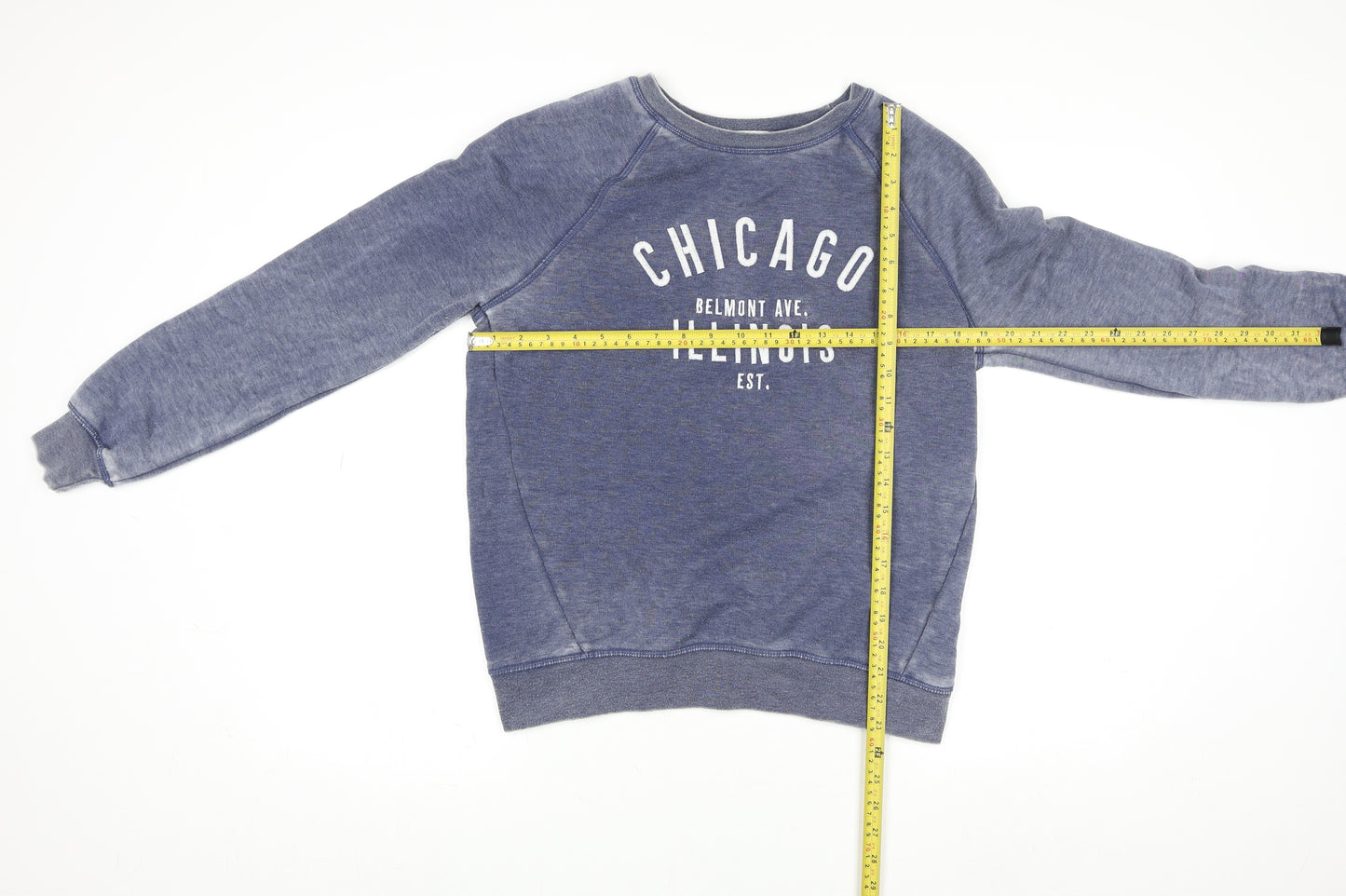 Next Women Blue Chicago Illinois Graphic Pullover Sweatshirt Size S