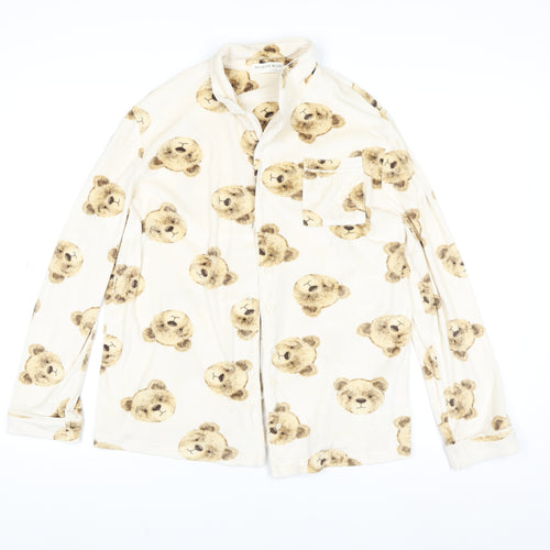 Marks and Spencer Girls Beige Teddy Bear Pyjama Set 13-14 Years Long Sleeve