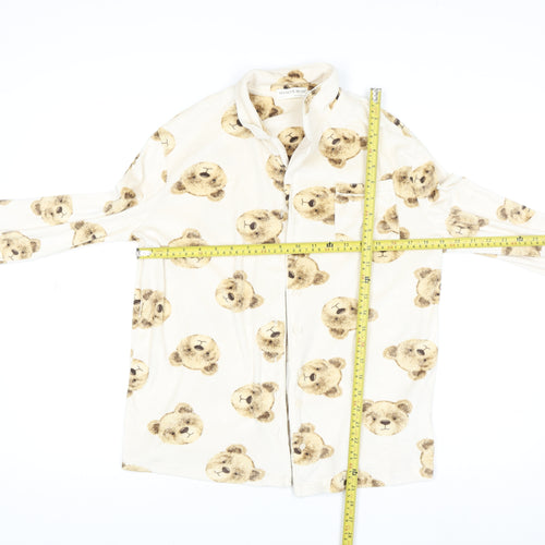 Marks and Spencer Girls Beige Teddy Bear Pyjama Set 13-14 Years Long Sleeve
