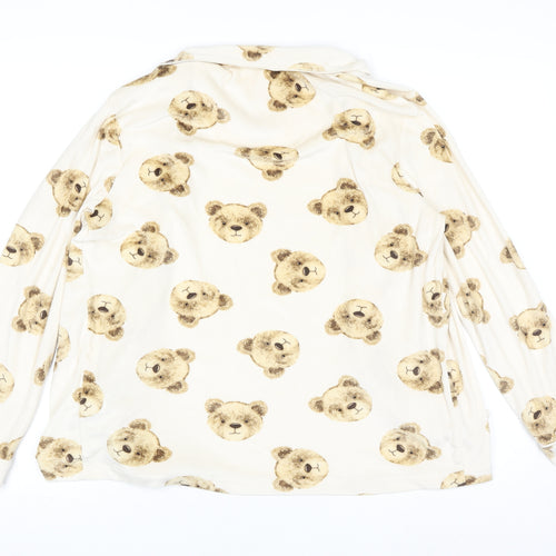 Marks and Spencer Girls Beige Teddy Bear Pyjama Set 13-14 Years Long Sleeve