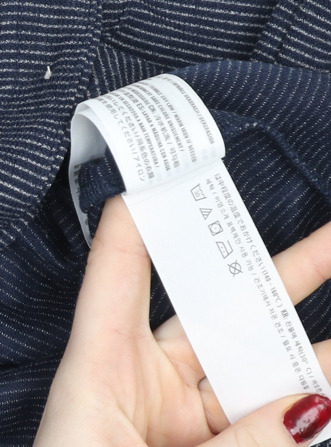 Abercrombie Kids Boys Blue Striped Button-Up Short Sleeve Shirt 13-14 Years