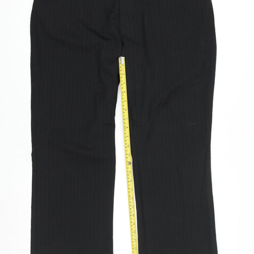 Next Men's Black Bootcut Wool Blend Formal Trousers 36S