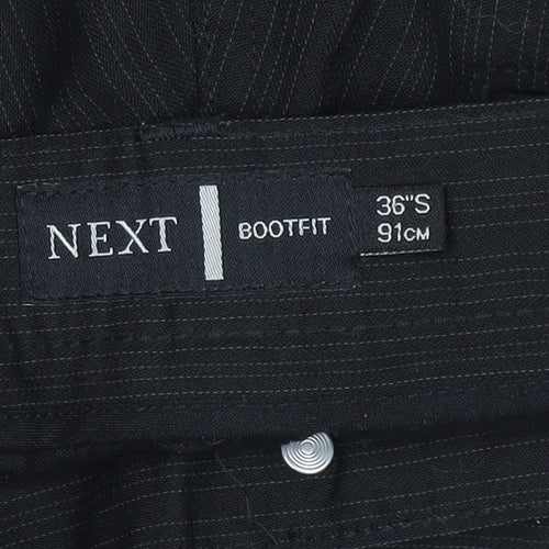 Next Men's Black Bootcut Wool Blend Formal Trousers 36S