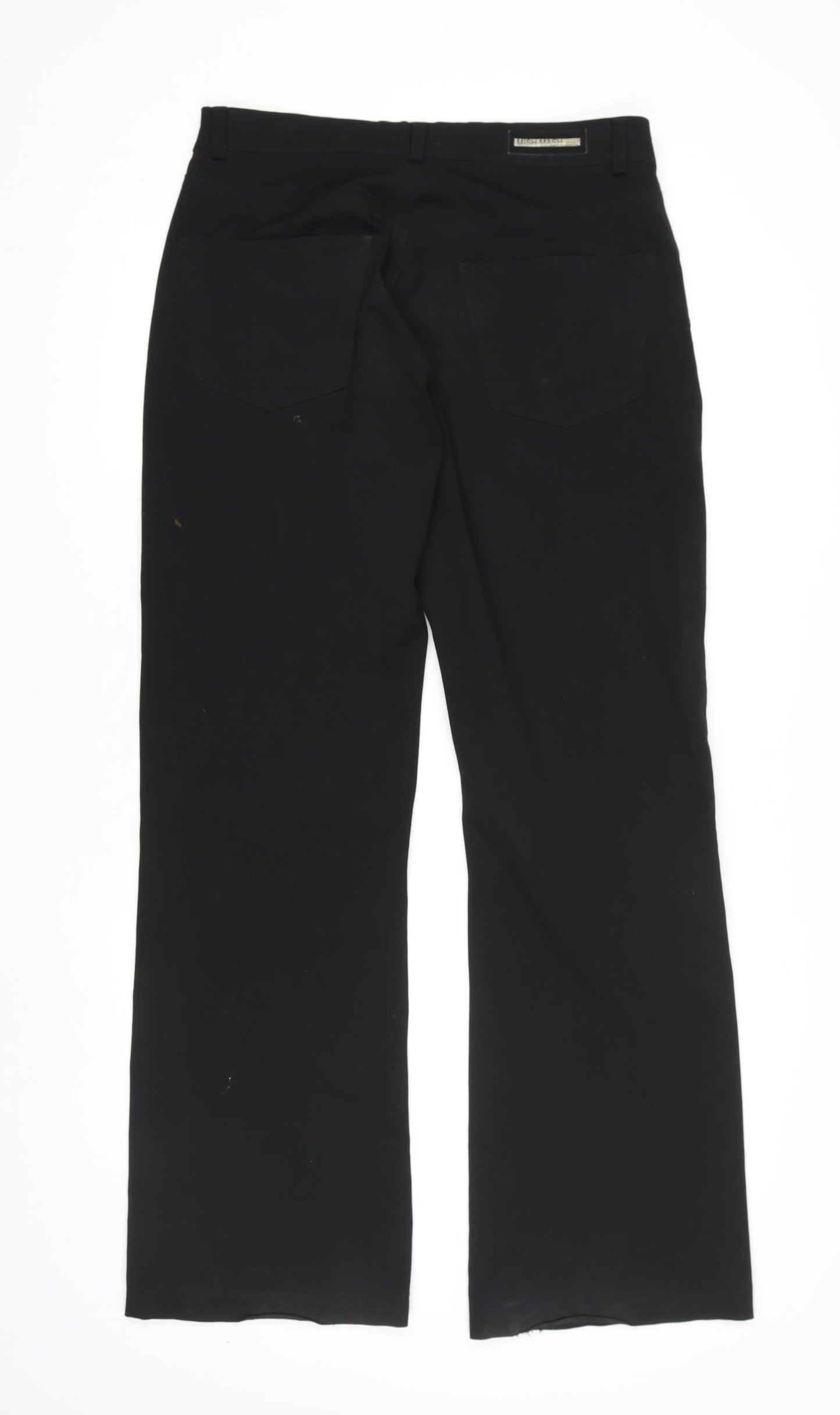 Mish Mash Mens Black Regular Fit Straight Leg Trousers Size 32