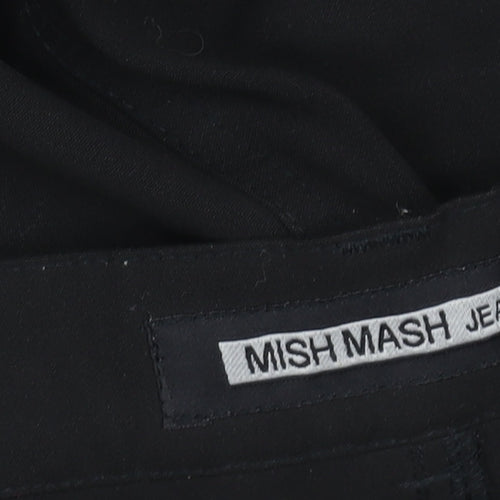 Mish Mash Mens Black Regular Fit Straight Leg Trousers Size 32