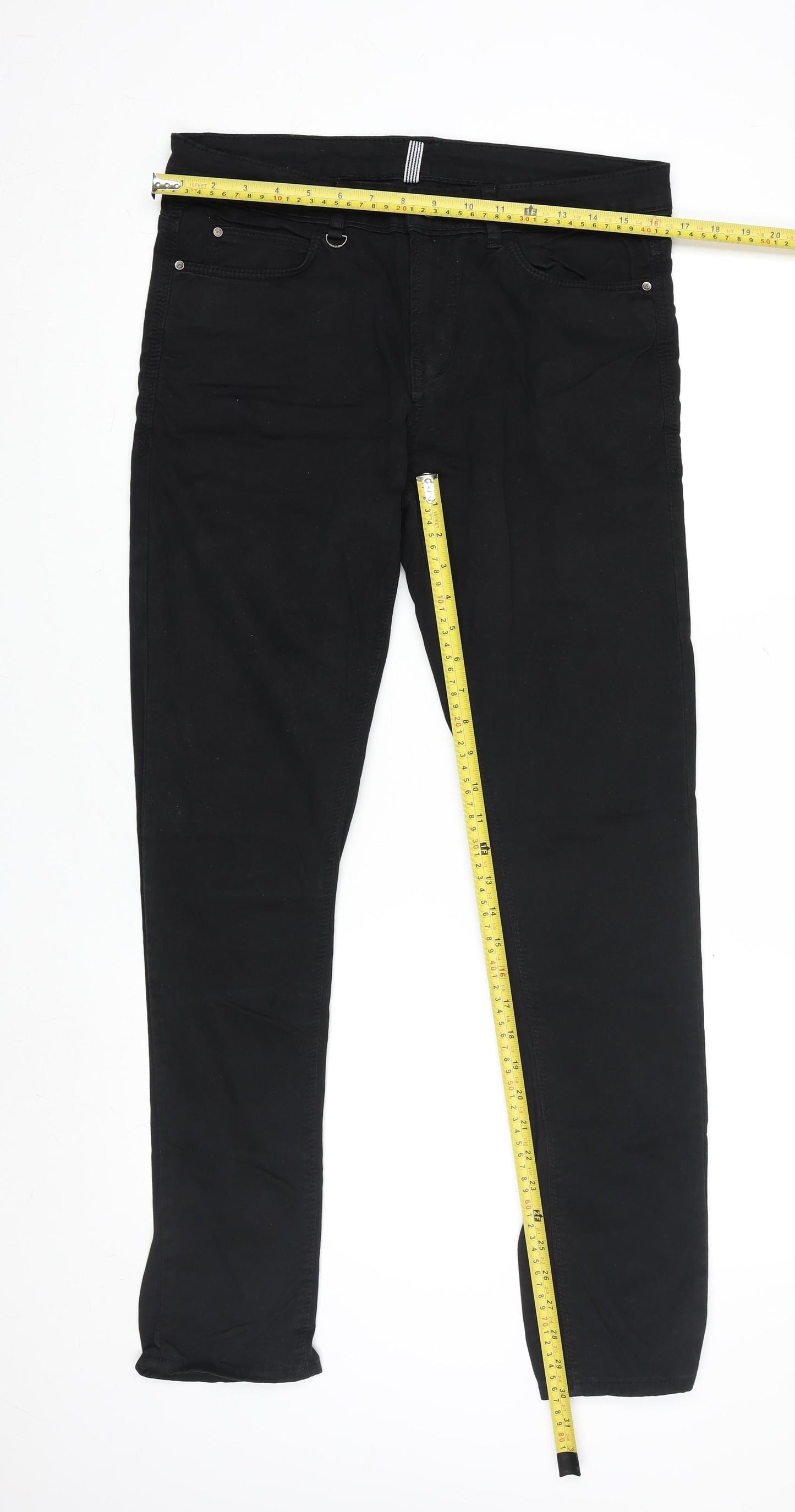 ZARA Men Black Slim Skinny Jeans Size 30 Dark Wash Denim