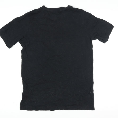 Nike Men Black XL Short Sleeve Cotton Crew Neck T-Shirt