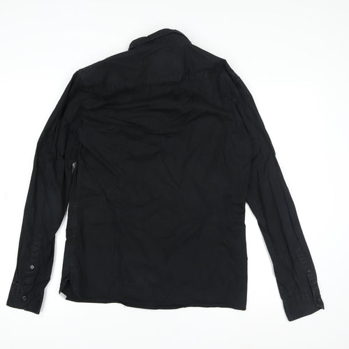 Springfield Men's Black Slim Fit Button-Down Long Sleeve Shirt M