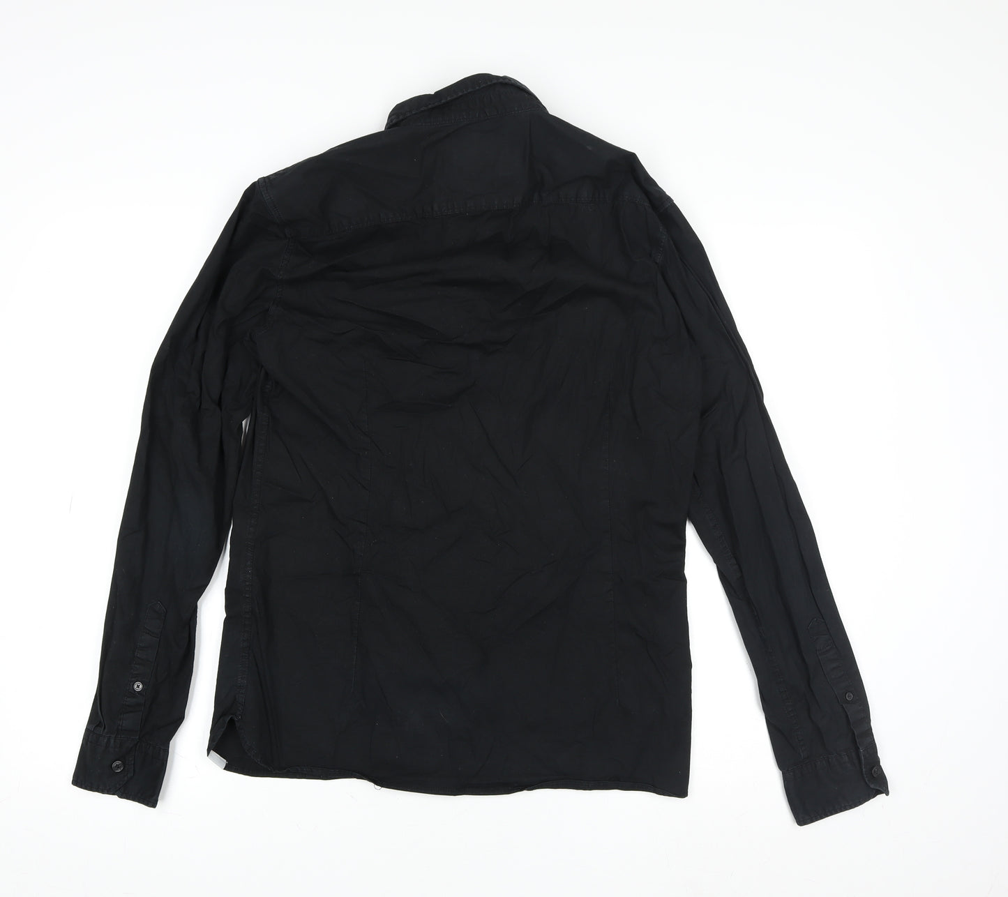 Springfield Men's Black Slim Fit Button-Down Long Sleeve Shirt M