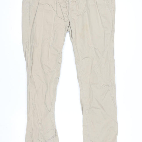 Topman Men's Beige Skinny Chino Trousers W34 L32 Cotton Casual