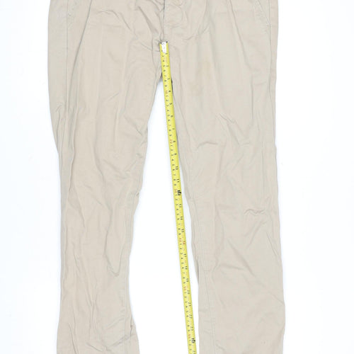 Topman Men's Beige Skinny Chino Trousers W34 L32 Cotton Casual