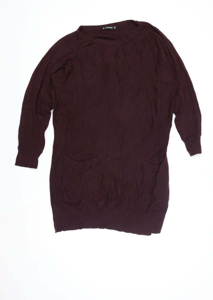 Dunnes Women’s Burgundy Long Sleeve Knit Tunic Size 12