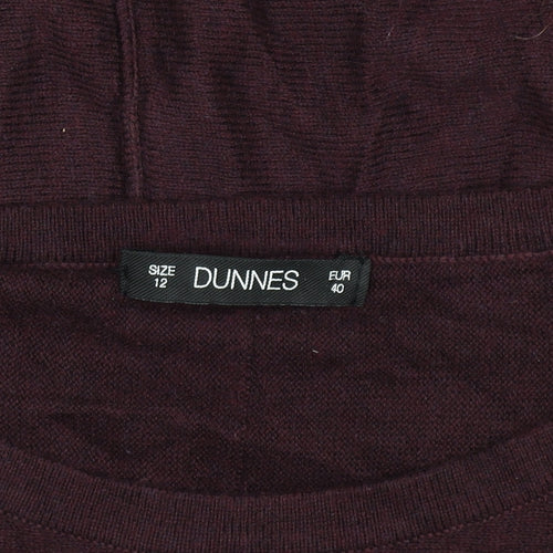 Dunnes Women’s Burgundy Long Sleeve Knit Tunic Size 12