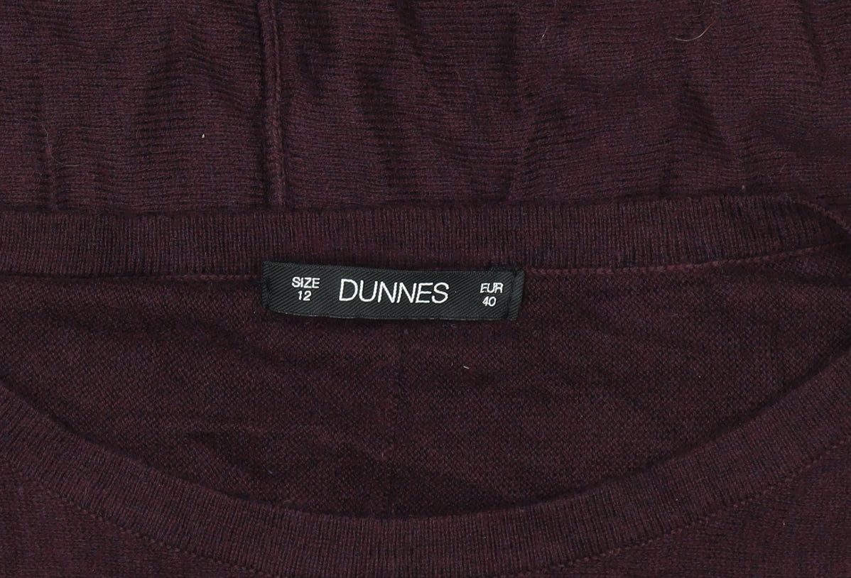 Dunnes Women’s Burgundy Long Sleeve Knit Tunic Size 12