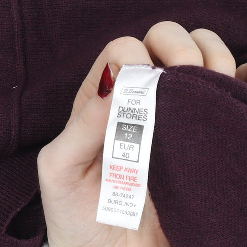 Dunnes Women’s Burgundy Long Sleeve Knit Tunic Size 12