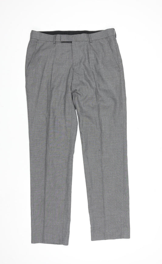 Marks and Spencer Men's Grey 32W 31L Dress Pants Regular Fit