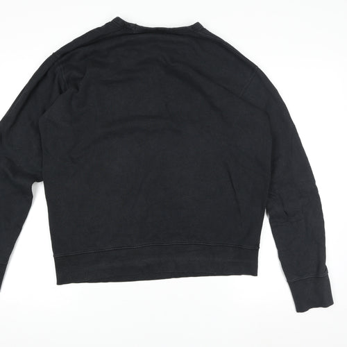 Uniqlo Men Black Graphic Art Crew Neck Sweatshirt Medium