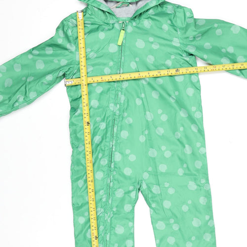 John Lewis Boys Green Frog Waterproof Rain Snowsuit 2-3 Years Hooded Full Zip