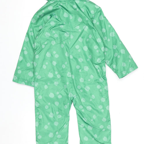 John Lewis Boys Green Frog Waterproof Rain Snowsuit 2-3 Years Hooded Full Zip