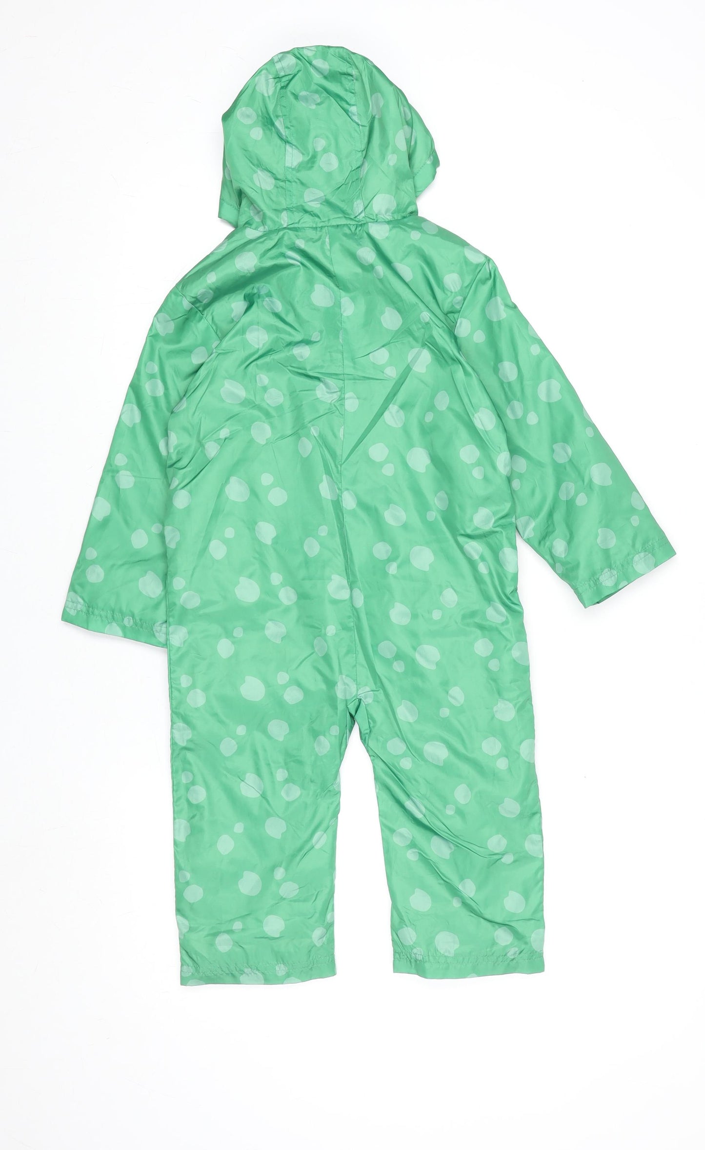 John Lewis Boys Green Frog Waterproof Rain Snowsuit 2-3 Years Hooded Full Zip