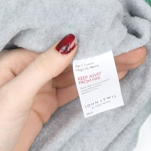 John Lewis Boys Green Frog Waterproof Rain Snowsuit 2-3 Years Hooded Full Zip