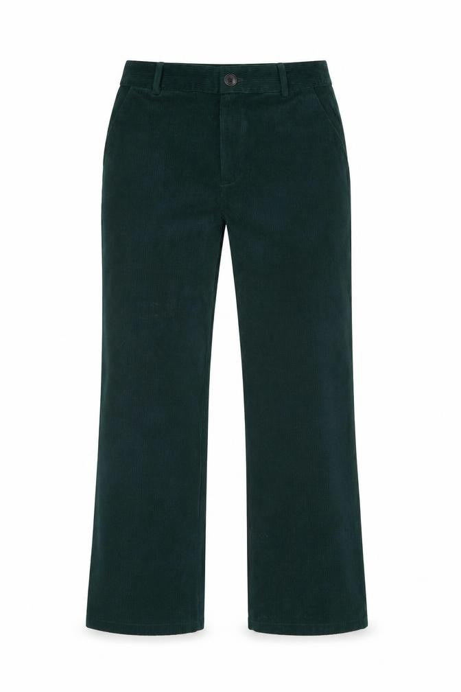 Cider Unisex Green Corduroy Straight Leg Trousers Size S