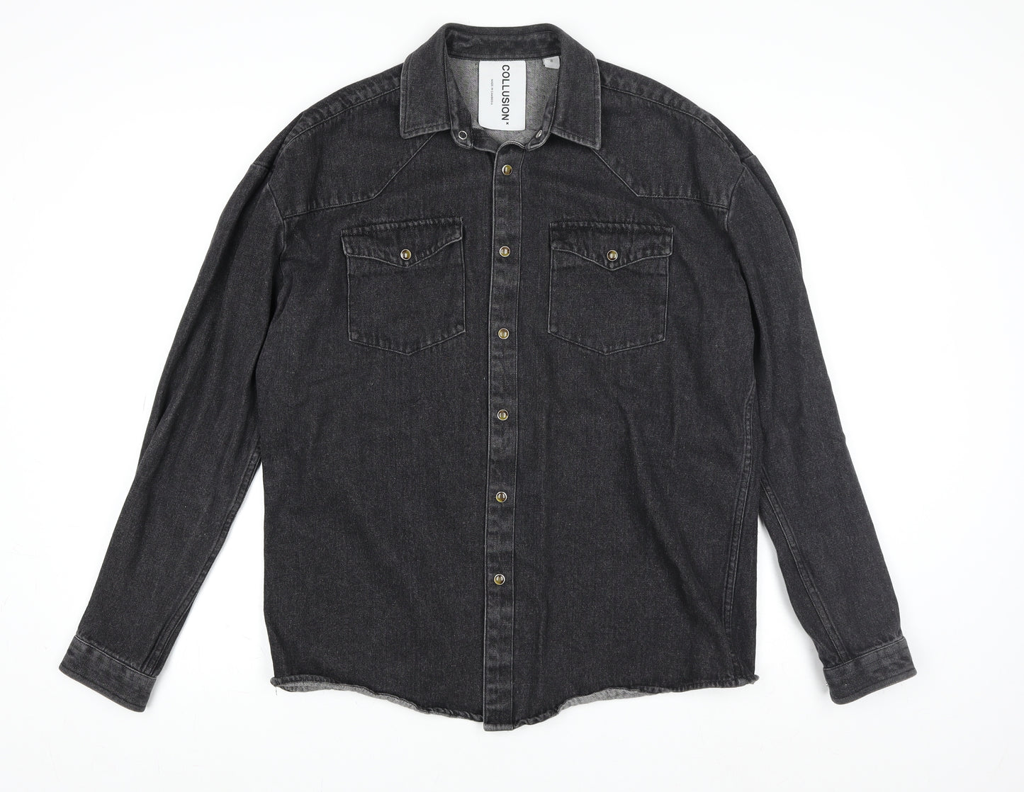 Collusion Womens Black Denim Jacket XS Casual Buttoned