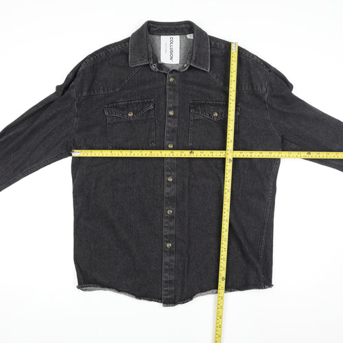 Collusion Womens Black Denim Jacket XS Casual Buttoned