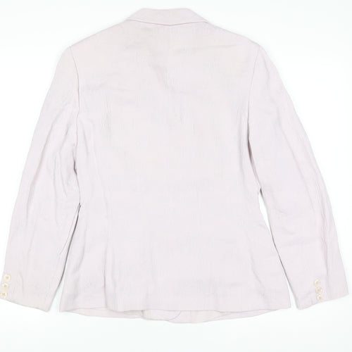 Next Womens Beige Textured Suit Jacket UK 12 Single-Breasted Blazer