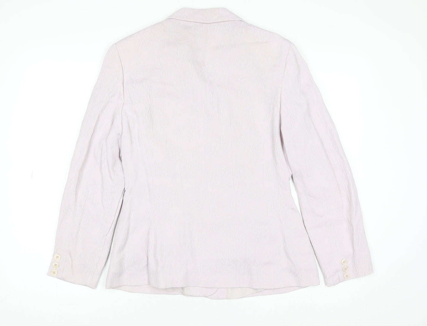 Next Womens Beige Textured Suit Jacket UK 12 Single-Breasted Blazer