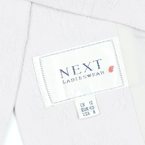 Next Womens Beige Textured Suit Jacket UK 12 Single-Breasted Blazer