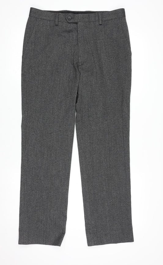 Next Men Grey 32S Slim Fit Dress Pants Trousers