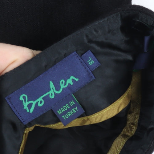 Boden Women Black Wool Short Straight Skirt Size 18