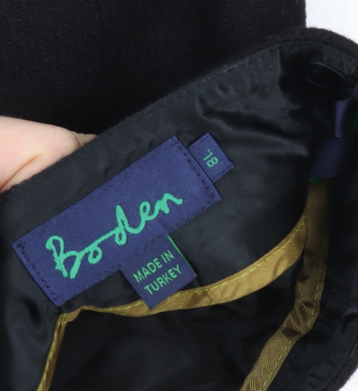 Boden Women Black Wool Short Straight Skirt Size 18