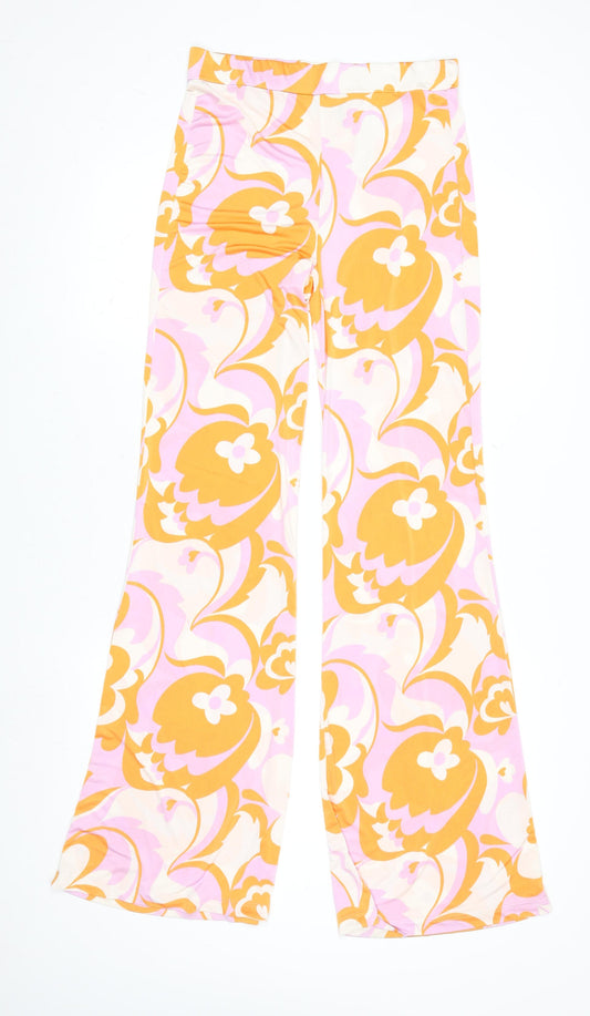 ZARA Women’s Multicoloured Floral High Waisted Leggings Size 12