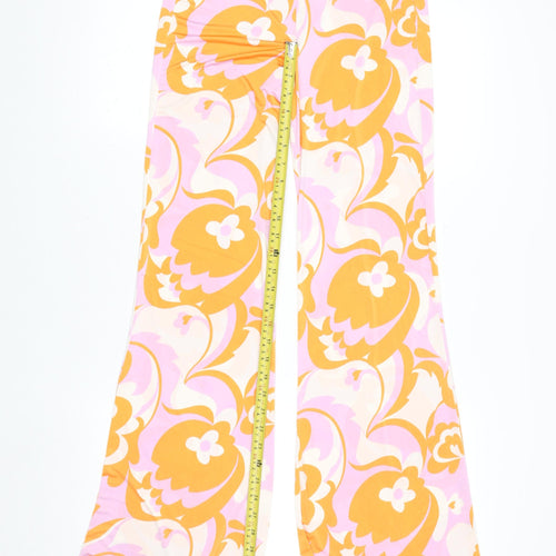 ZARA Women’s Multicoloured Floral High Waisted Leggings Size 12