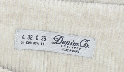 Denim Co Women Beige Corduroy A-Line Belted Skirt Size 4