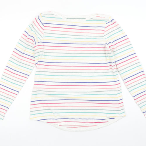 Fat Face Womens Multicoloured Striped Long Sleeve Cotton T-Shirt Size 10