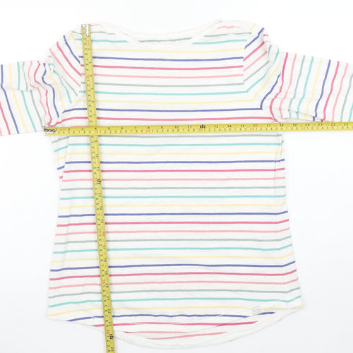 Fat Face Womens Multicoloured Striped Long Sleeve Cotton T-Shirt Size 10