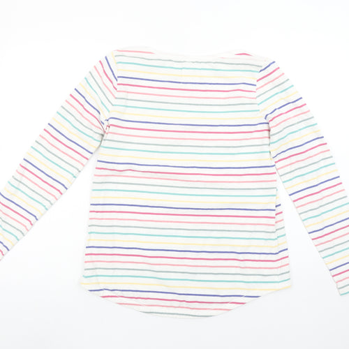 Fat Face Womens Multicoloured Striped Long Sleeve Cotton T-Shirt Size 10