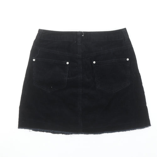 Miss Selfridge Women’s Black Corduroy A-Line Mini Skirt Size 8